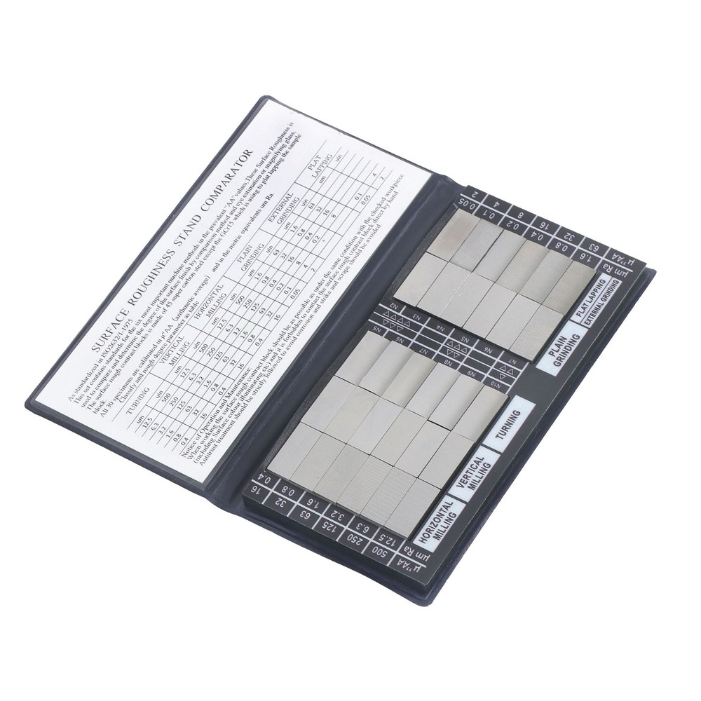 Surface Roughness Comparator Set Ra0.05-12.5mm, 30 Specimen Blocks for Machining