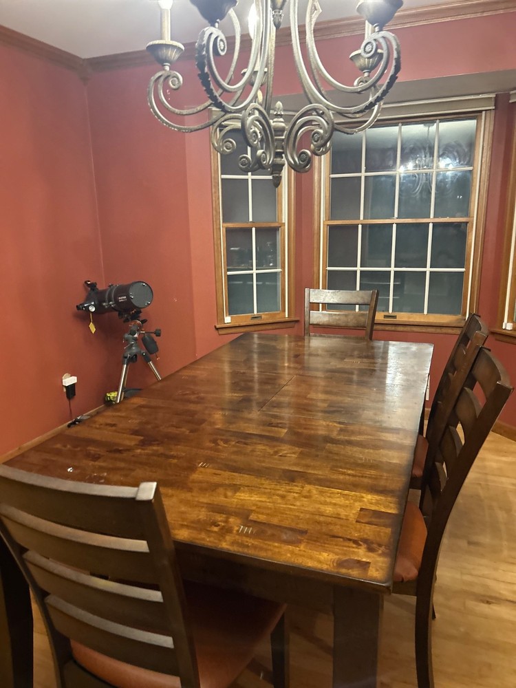 dining room set table 6 used w/ leaf