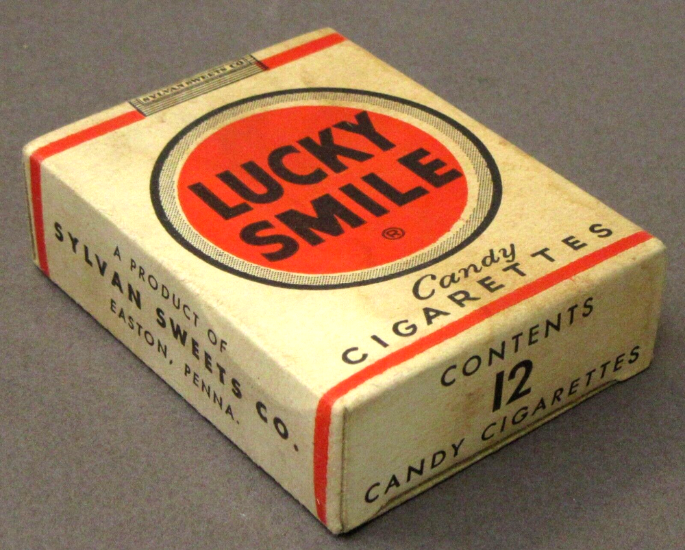 c. 1953 Sylvan Sweets LUCKY SMILE Candy Cigarettes empty candy box