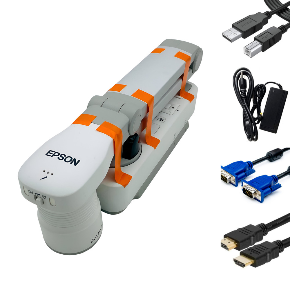 Epson ELPDC20 Document Camera 120x Total Zoom Visualiser USB VGA HDMI w/Bundle
