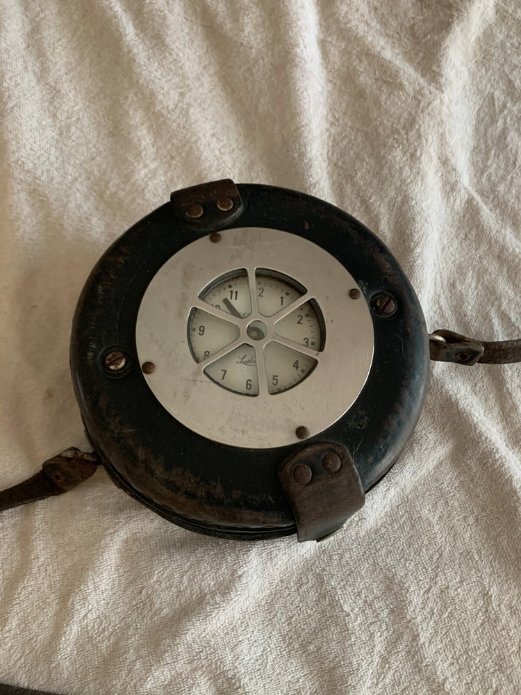 Vintage Lathem WATCHMAN Leather Bound Security Guard CLOCK Untested