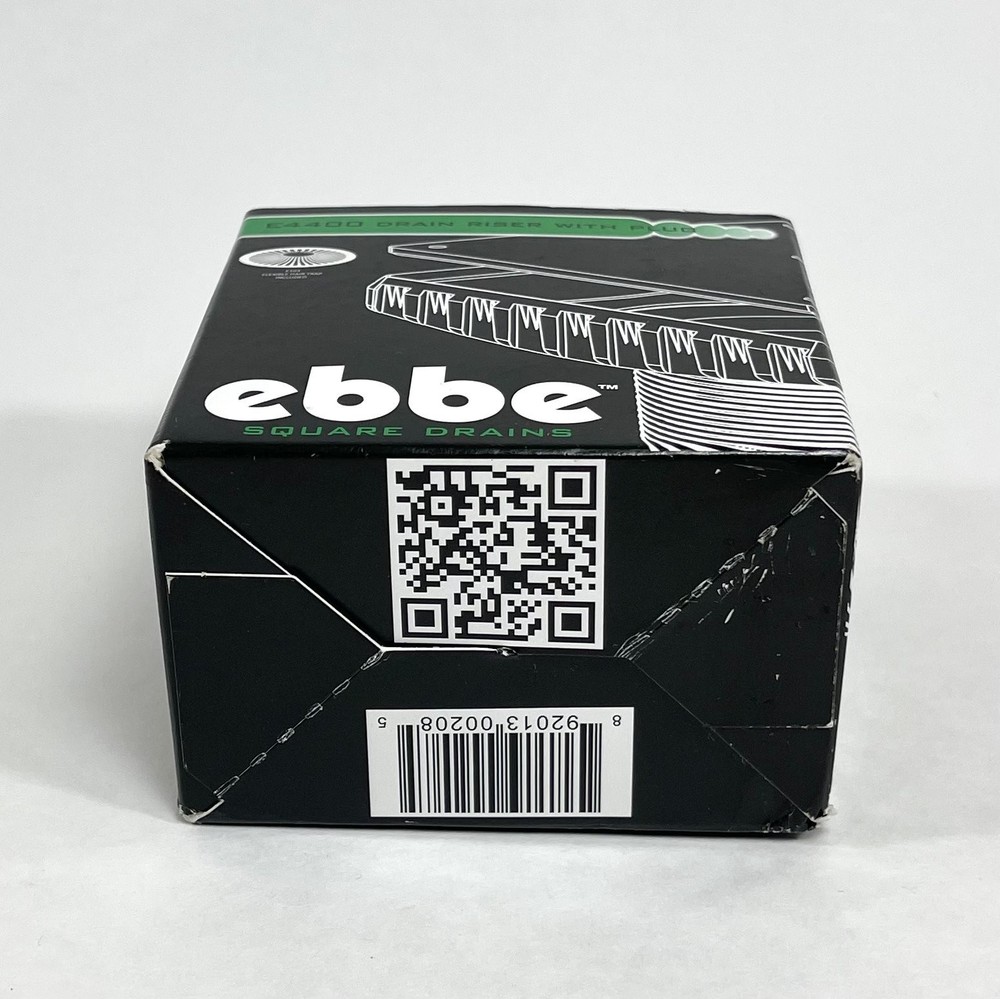 Ebbe E4404 Brushed Nickel Square Drain Grate and E4400 Drain Riser