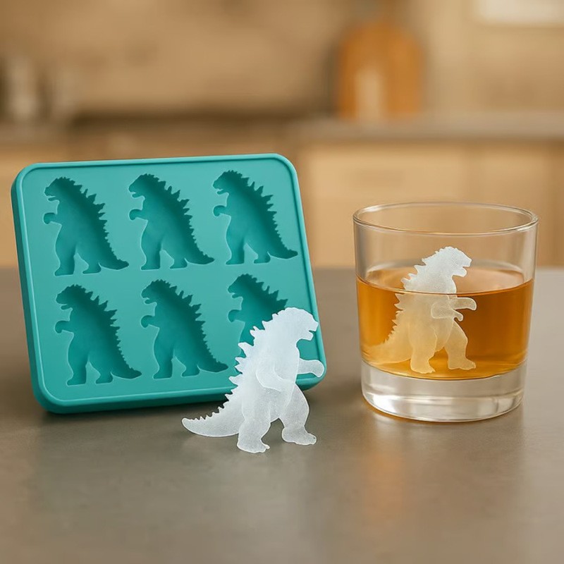 Godzilla Ice Mold: Silicone Kitchen Mold for Baking, Candles, Soaps, Ice Trays,