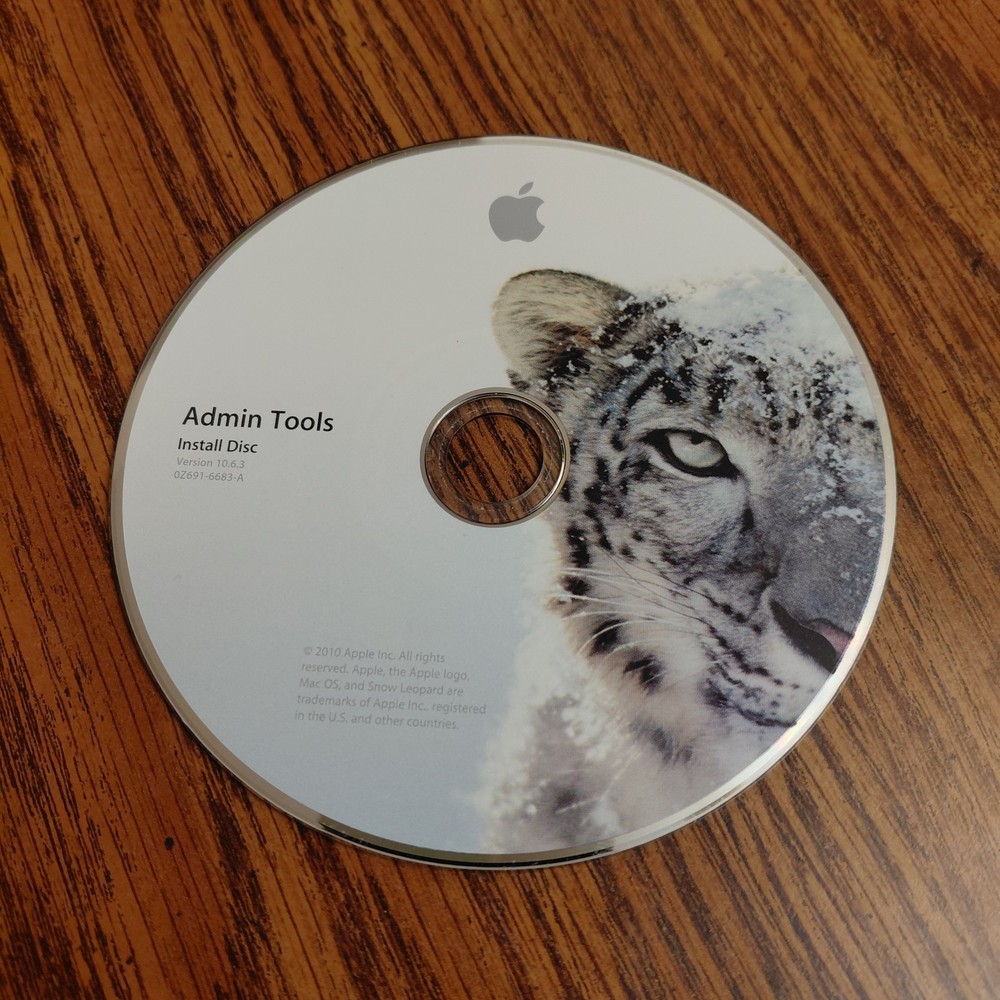Apple Mac Admin Tools Install Disc Version 10.6.3 0Z691-6683A Disc Only
