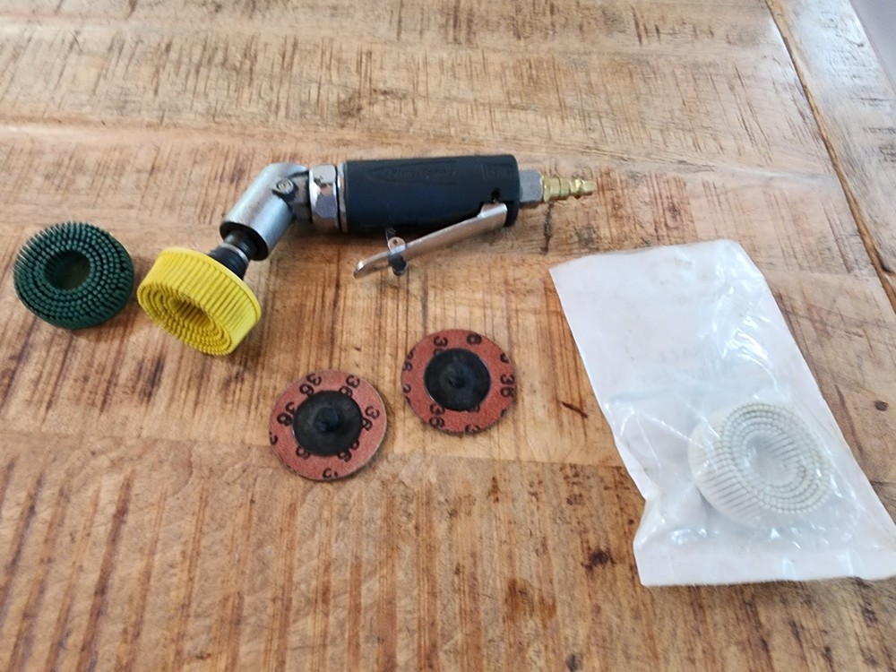Bluepoint AT119 115° Angle Mini Air Die Grinder  Quick-Change Disc Arbor Extras