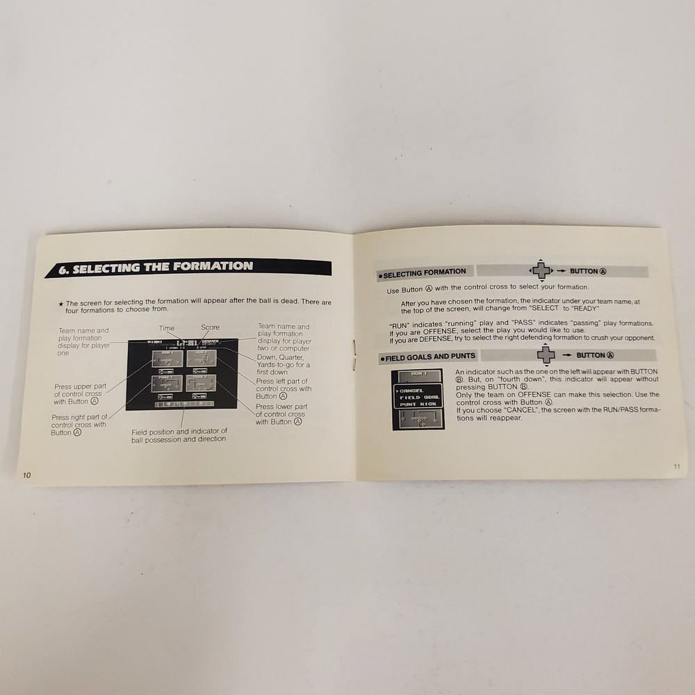Tecmo Bowl 1988 Nintendo NES Manual Only