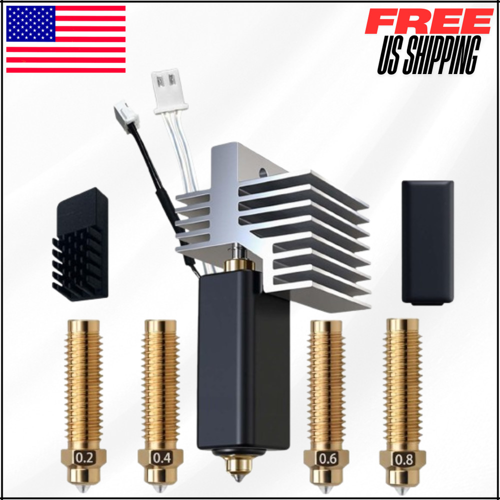 Carbon Hotend Kit for Elegoo Centauri 0.4mm Hardened Nozzle & 4pc Multi-Size Set