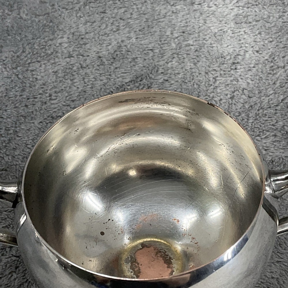 Vintage B.M.C Silver Plated Sugar Bowl Double Handle