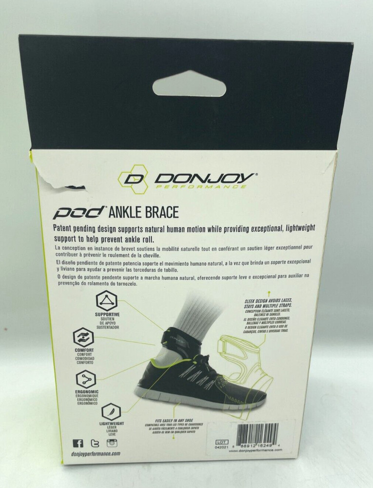 DonJoy Performance POD Adjustable Max Level Support Right Ankle Brace Size Large