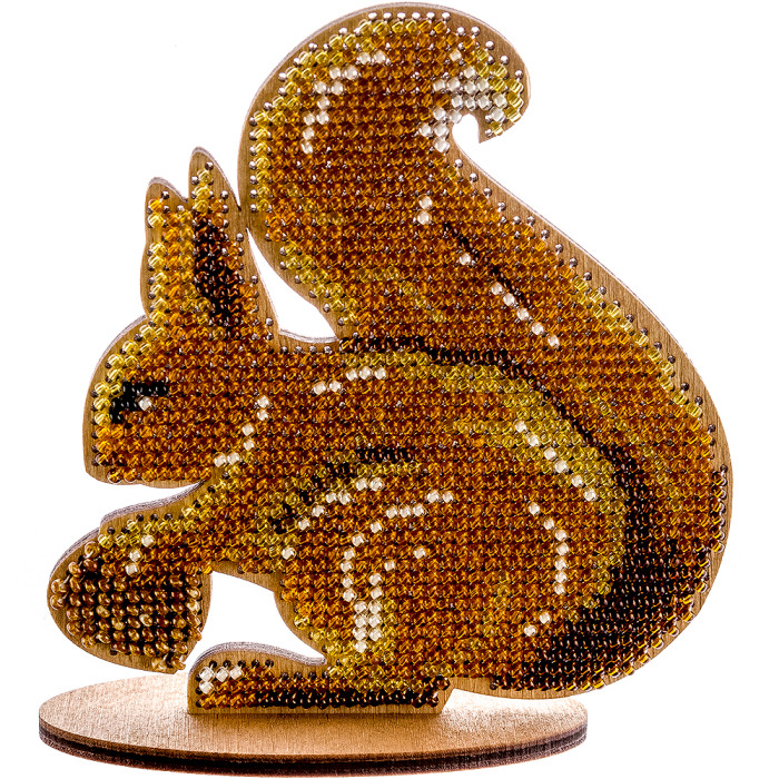 DIY Bead Embroidery on wood kit "Squirrel"