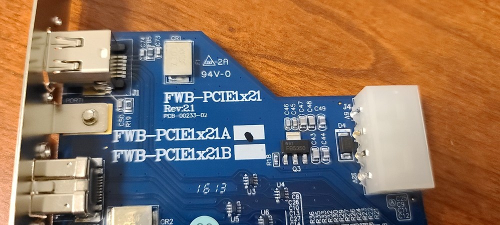 FWB-PCIE1X21A 3 Port Firewire Card