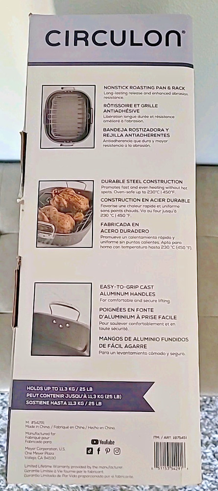 Circulon Non-stick Rectangular Oval Roaster Roasting Pan w/ Rack