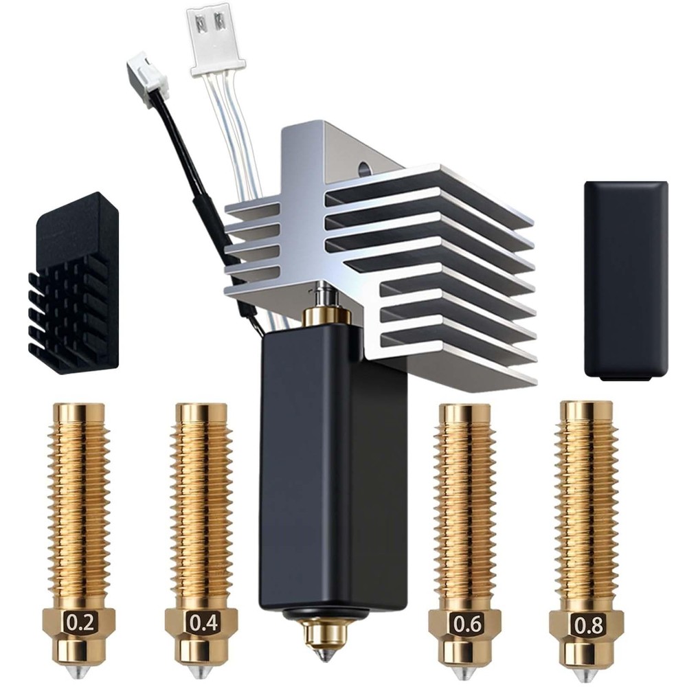 Carbon Hotend Kit for Elegoo Centauri 0.4mm Hardened Nozzle & 4pc Multi-Size Set
