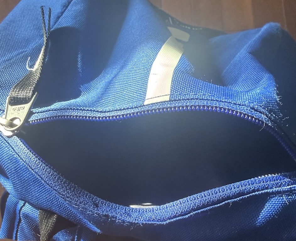 Nike Quad Zip System Blue Baseball Softball Backpack Adjustable Strap Polyester