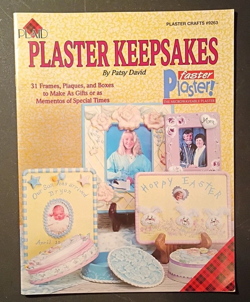 ⭐Plaster Keepsakes Crafts Instruction for 31 Frames Plagues Boxes Plaid #9263
