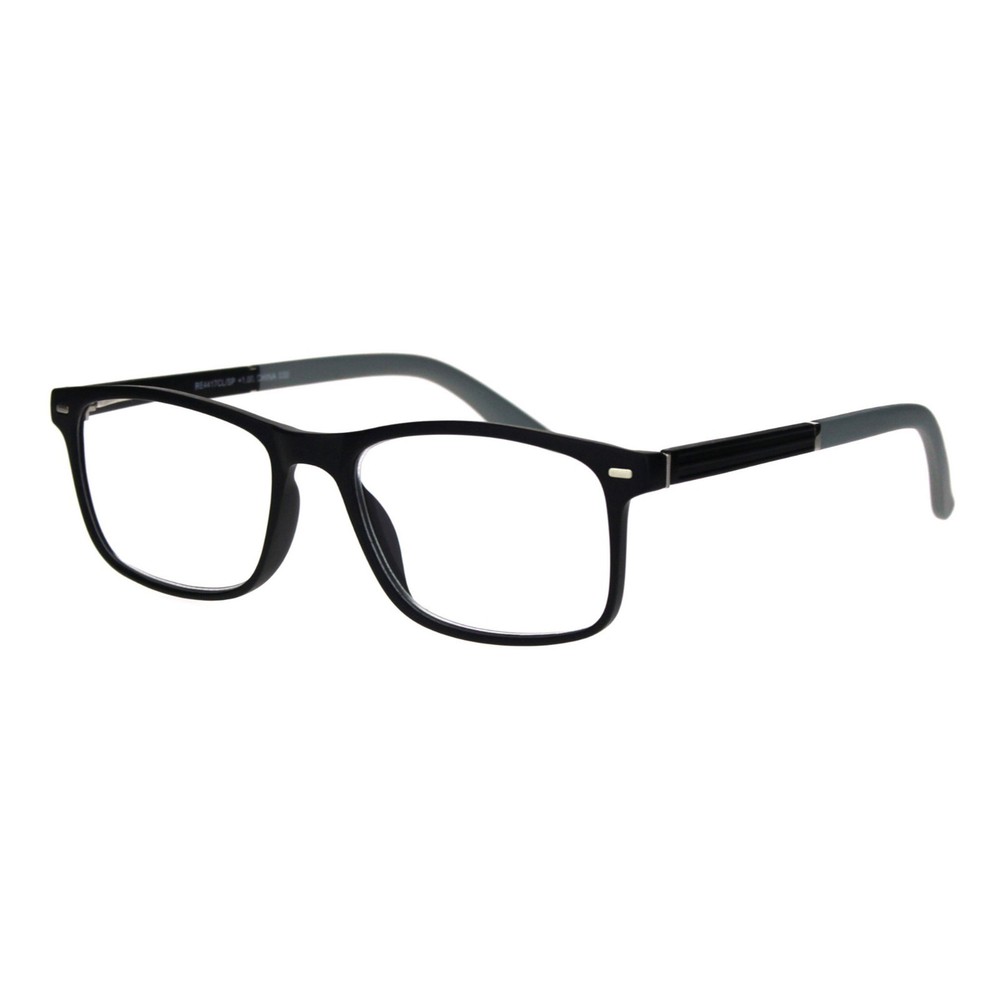 Magnified Reading Glasses Clear Lens Matte Finish Rectangular Spring Hinge