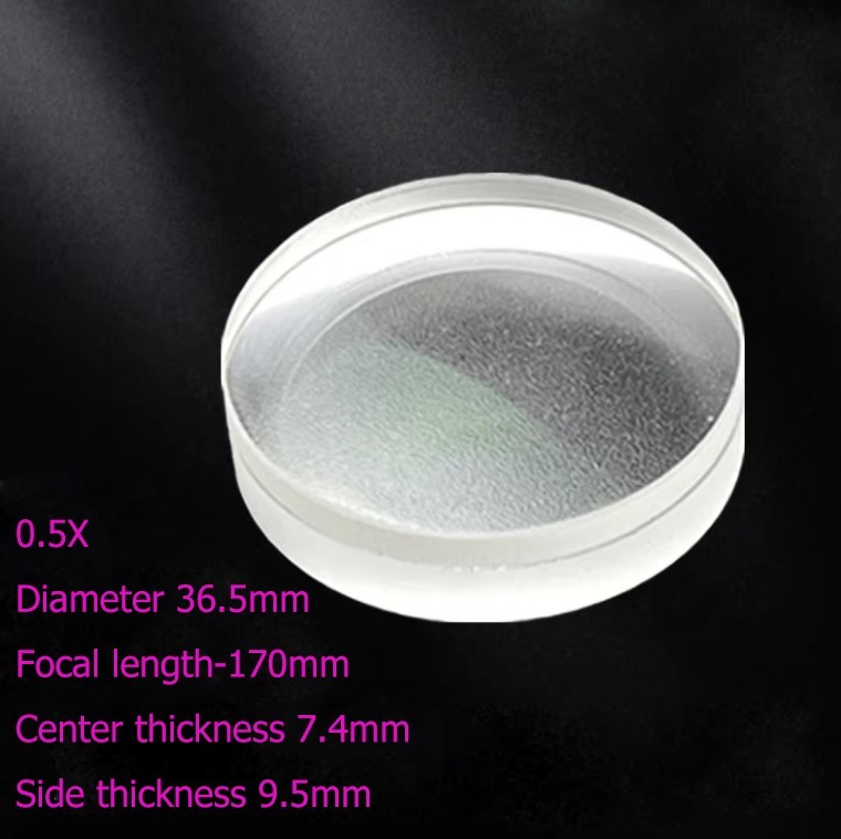 36.5/40mm Cement Meniscus Objective Lens Microscope Auxiliary Objective Lens