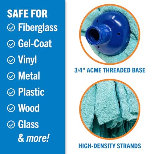 Screw On Mop Head Replacement Refill, Ultra-Absorbent Mop Head for Microfiber