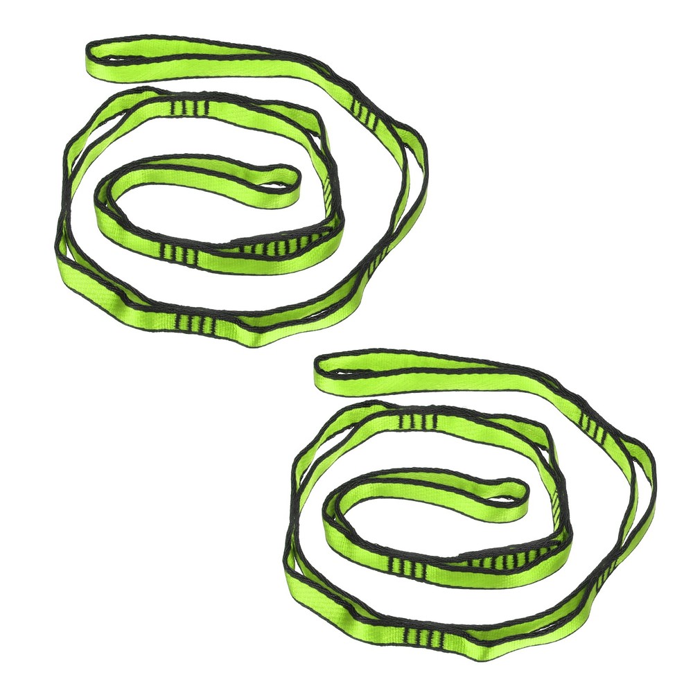 2Pcs Daisy Chain Strap Strong Climbing Strap Adjustable with 8 Loops Green