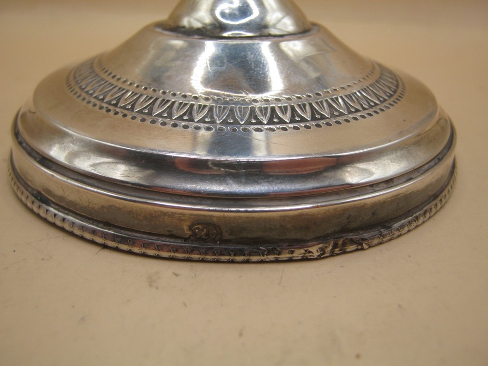 Antique Continental Silver Candlestick With Neo Classical Design