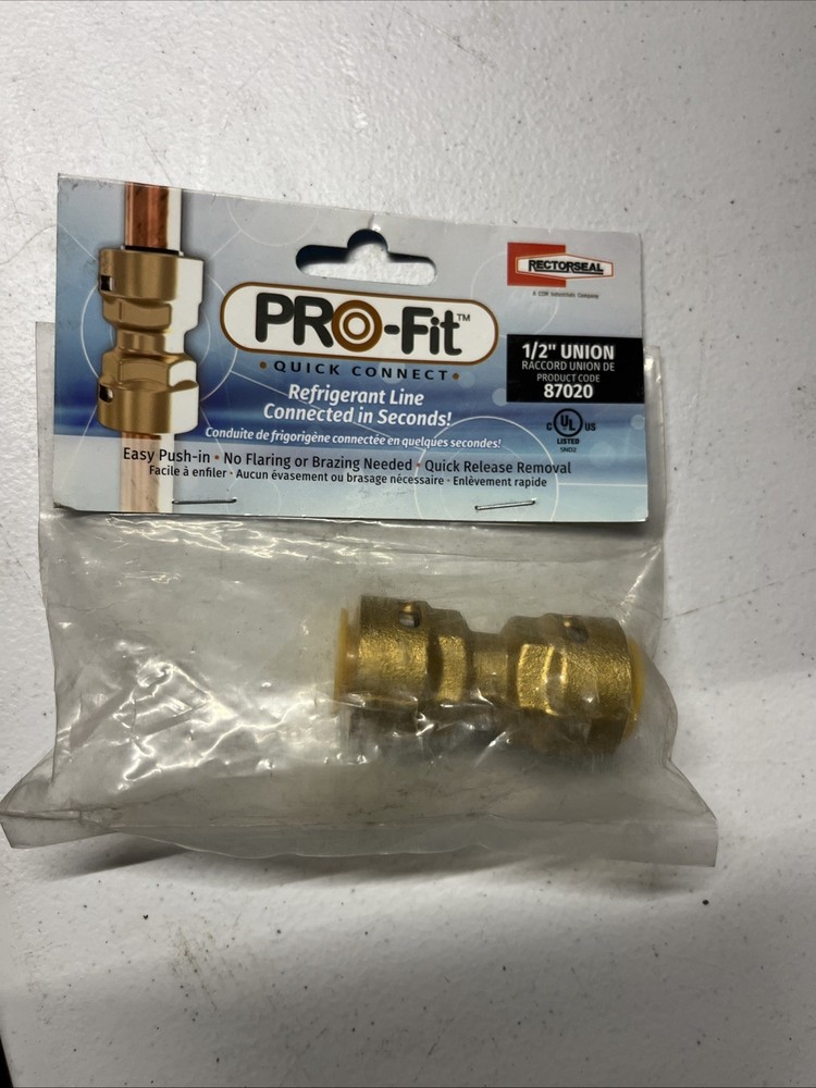 RectorSeal 87020 PRO-Fit 1/2" Quick Connect Union Refrigerant Line