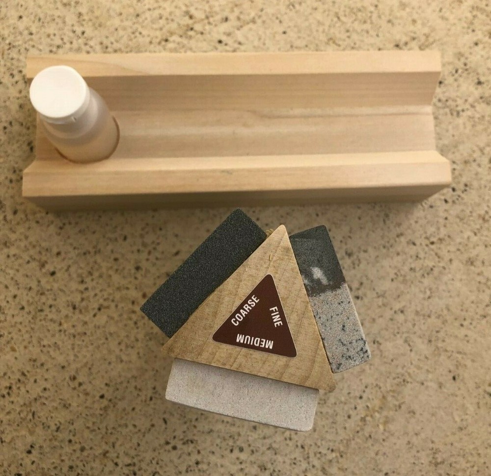 Tri 6 Arkansas Knife Sharpening Stone Kit