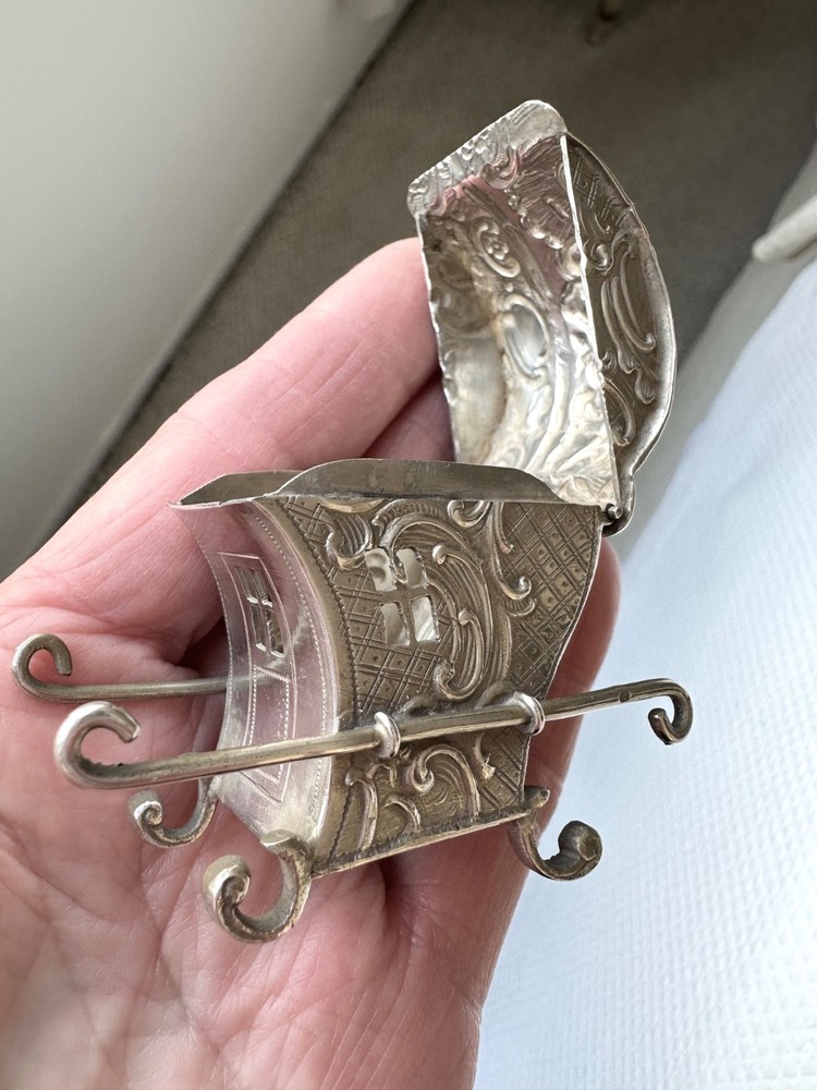 Vintage Silver Palanquin Curio Box
