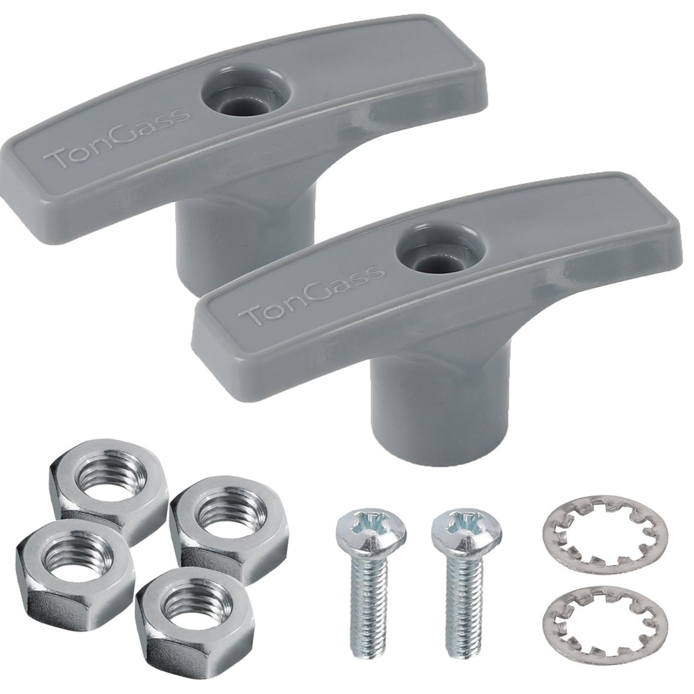 TonGass (2-Pack, Grey RV Waste Valve Handle Replacement for Extension Gray