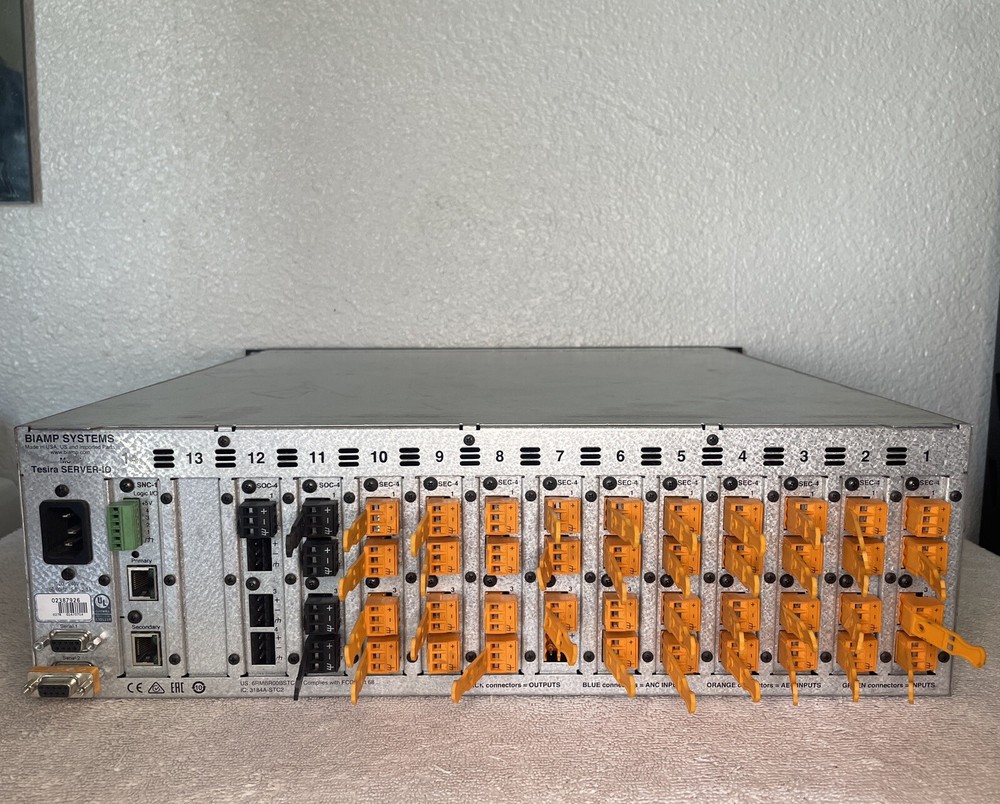 Biamp Systems Tesira SERVER-IO Digital Network Signal Processor DSP w/ 13 Cards