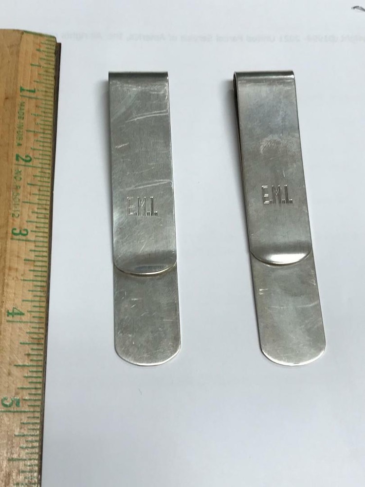 800 SILVER DESK 2 Paper Clips Monogrammed