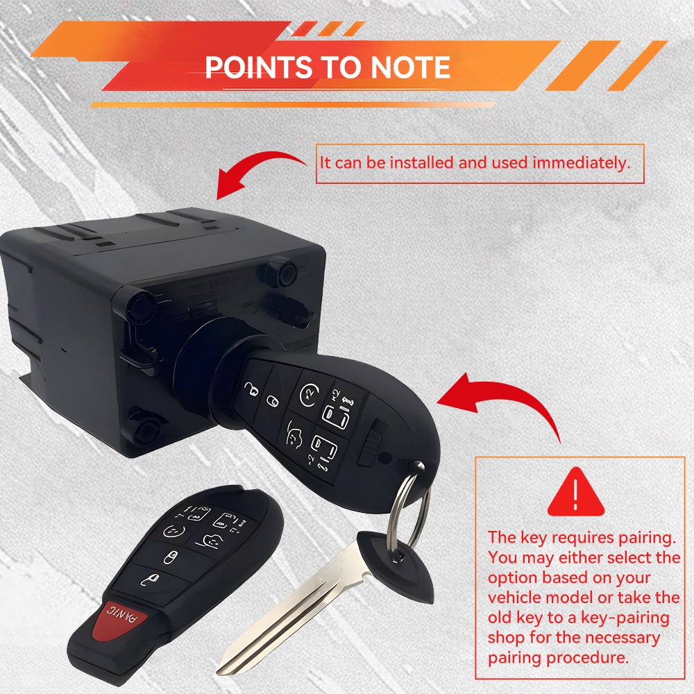 FOR 09-12 DODGE RAM 2500 3500 WIN MODULE WIRELESS IGNITION NODE PROGRAMMED W/KEY