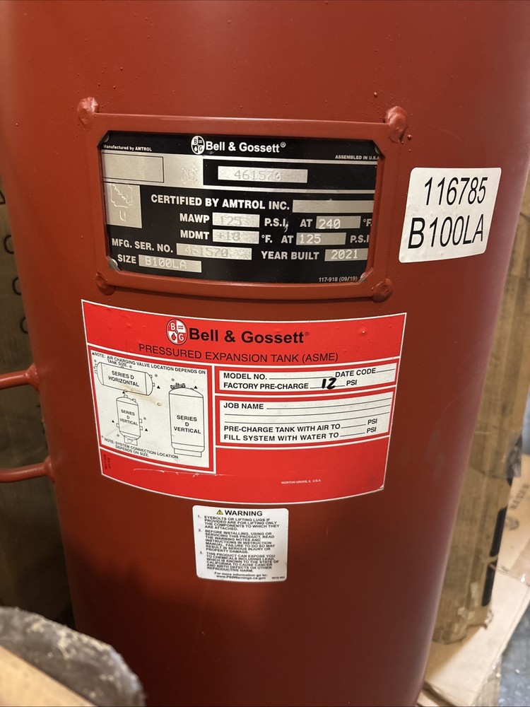 Bell & Gossett Pressured Expansion Tank ( ASME ) B100LA
