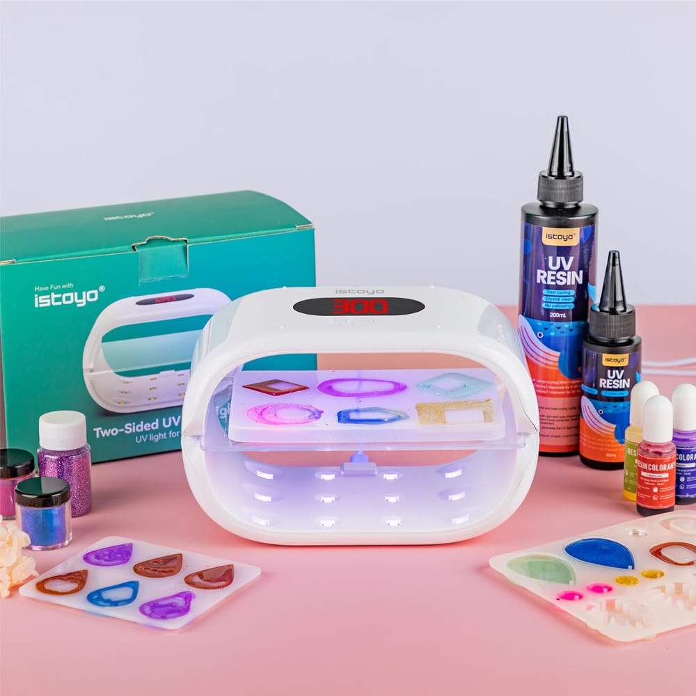 Two-Sided UV Resin Light, UV Light with Digital Display and Longer Time Setting(
