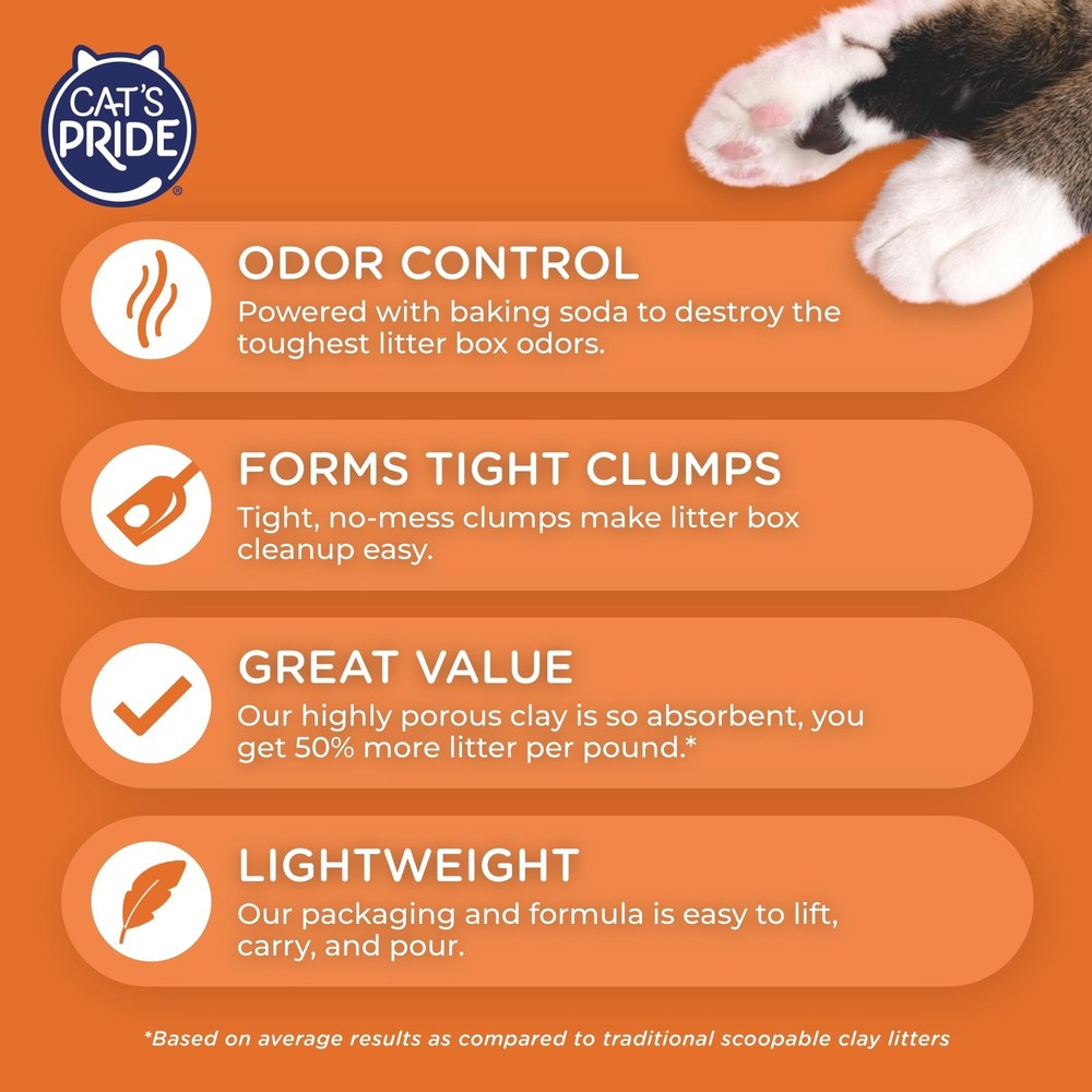 Cat's Pride Lightweight Clumping Litter: Baking Soda - Powerful Odor Control ...