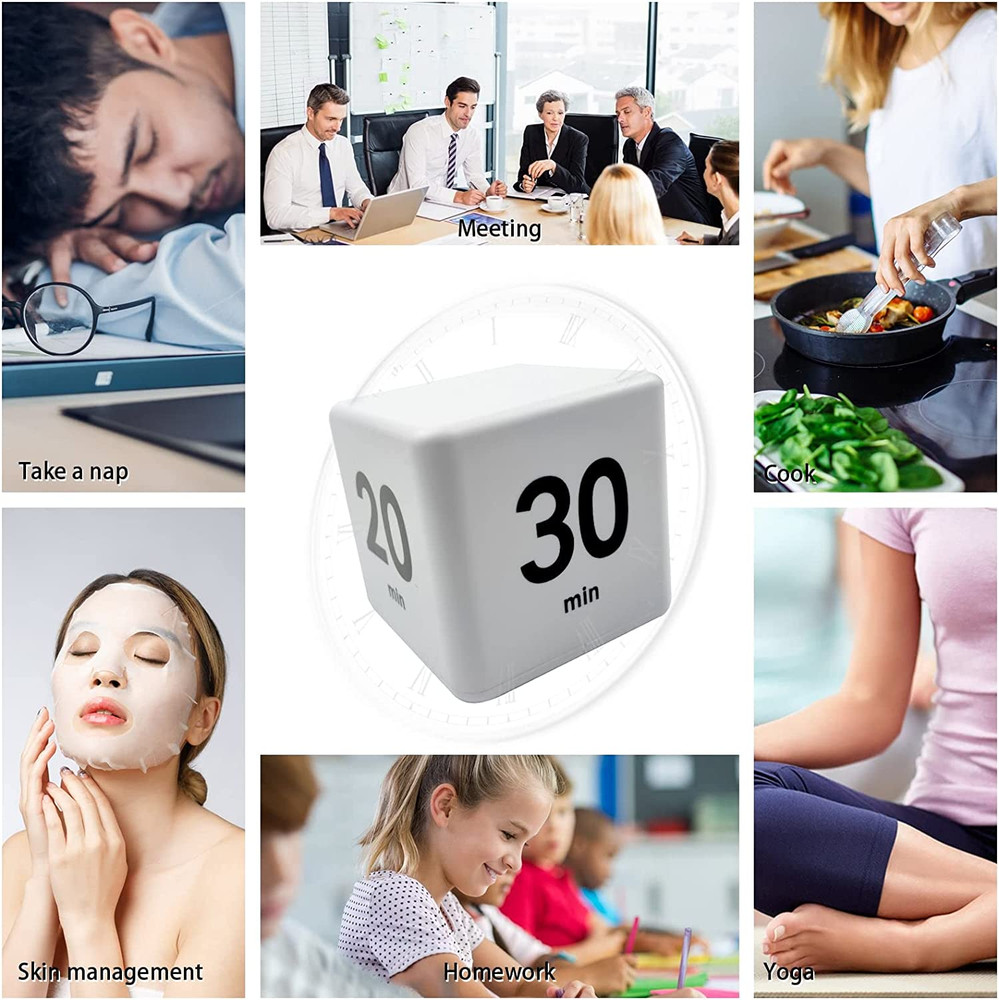 Cube Timer, Productivity Cube Flip Timer for Kitchen Studying Workout Classroom