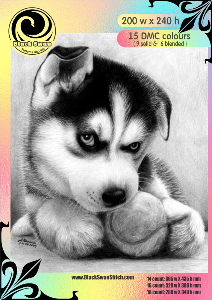 Husky Puppy 941 Chart Counted Cross Stitch Pattern DMC