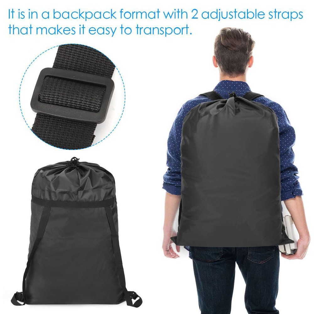 Large Laundry Bag Washing Clothes Storage Strap Heavy Duty Drawstring Adjustable