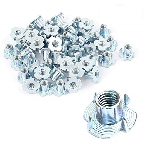 8-32 T-Nuts 200 Pcs, 1/4" Barrel Length
