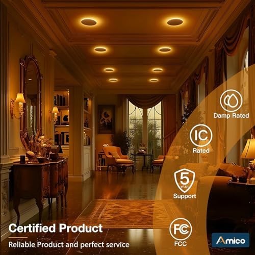 2 Pack 4" Dimmable LED Recessed Ceiling Light, 5CCT Ultra-Thin Downlight, 700LM