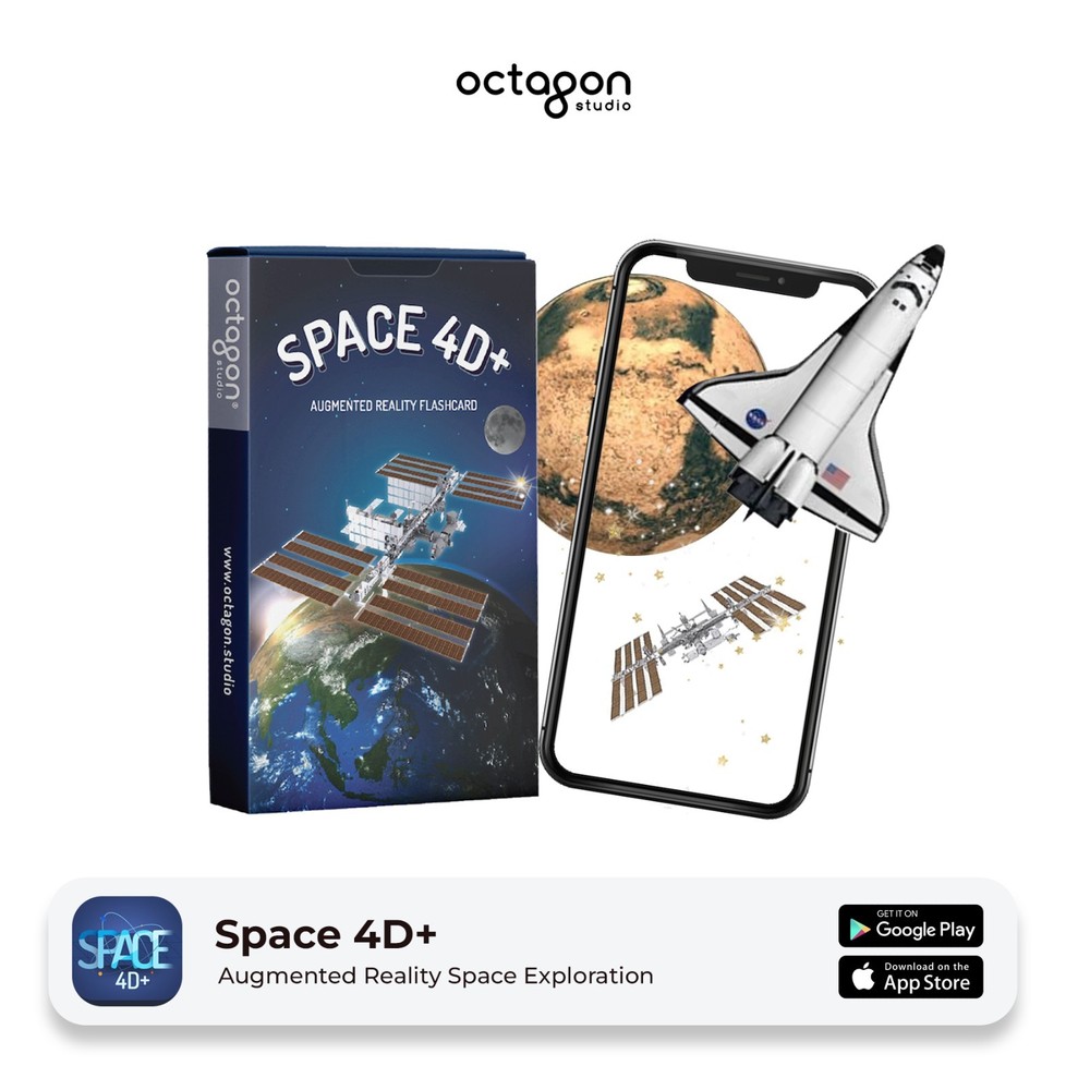 Space 4D+ AR Flashcards | Augmented Reality Learning Cards for Kids | STEM Gift
