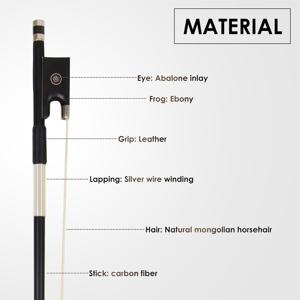 High-Performance Lightweight Violin Bow 4/4 - Temperature & Humidity Resistant