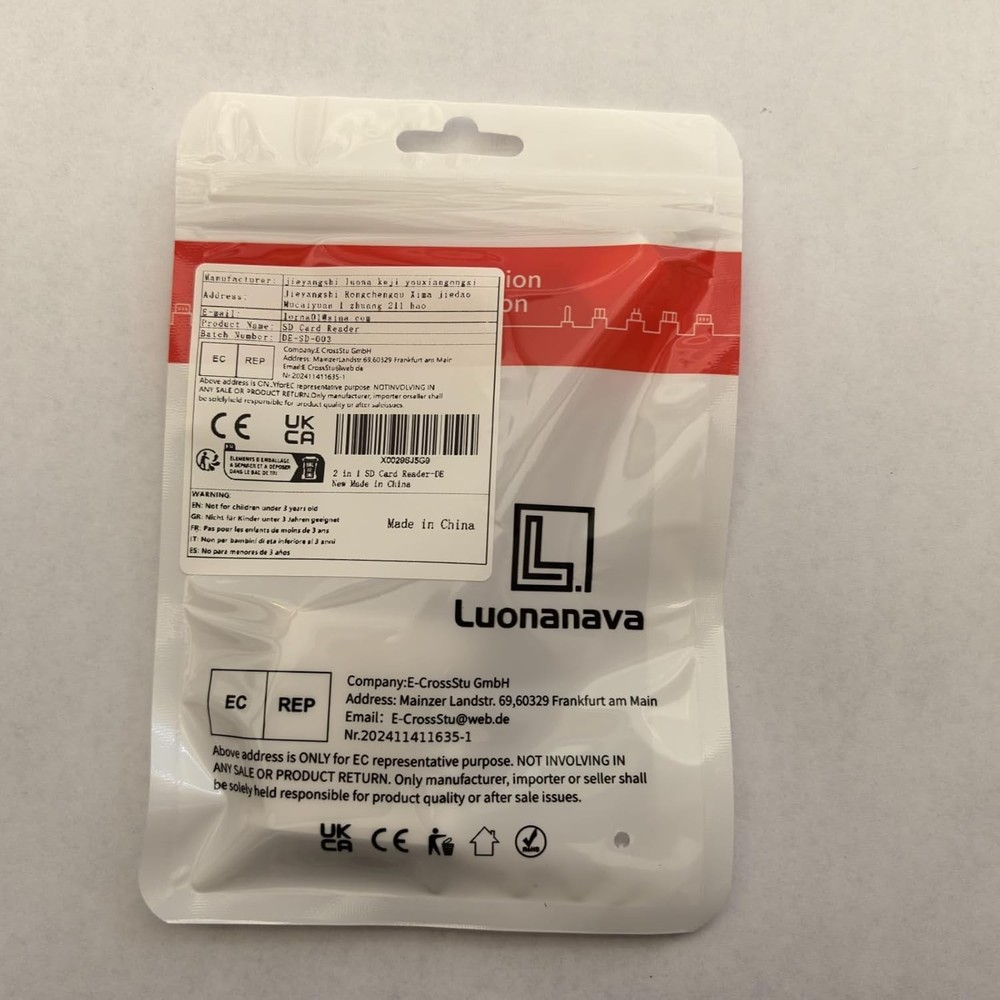 SD Card Reader for iPhone, & Micro Dual Slots Memory SD/TF, White