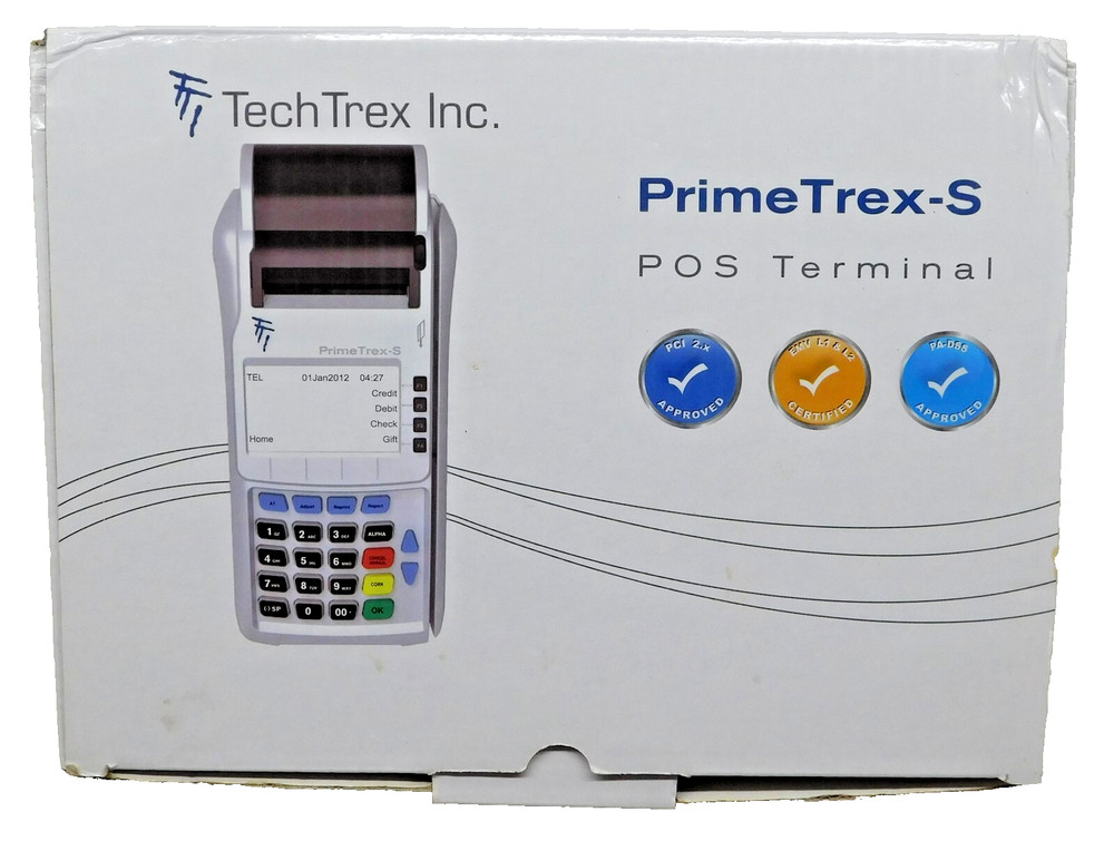 POS PrimeTrex S Credit Card Processing Terminal with Receipt Printer by TechTrex