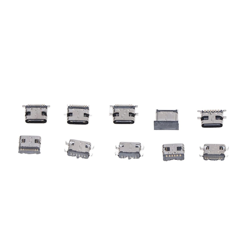 Type C USB Connector Jack 100Pcs Type C USB Female Plug Connector Jack Solder...