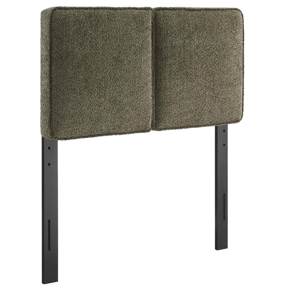 Modway Lindee Boucle Fabric Twin Headboard in Sage
