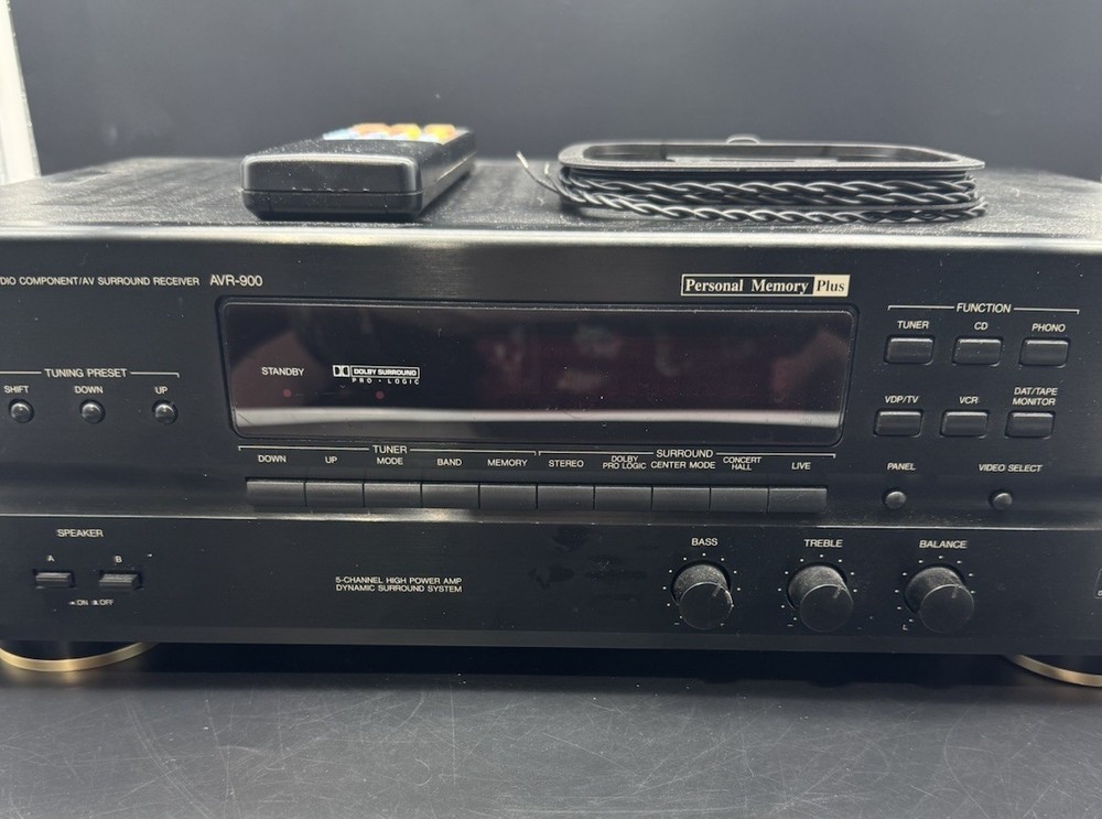 Denon AVR-900 5 Channel AV Surround Receiver Test Working Remote Antenna Bundle
