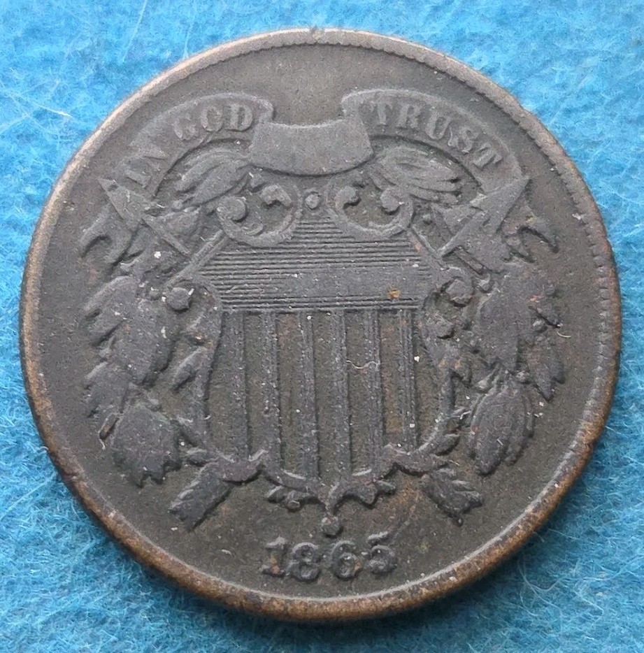 1865 Two Cent Piece 2c Type Coin-c