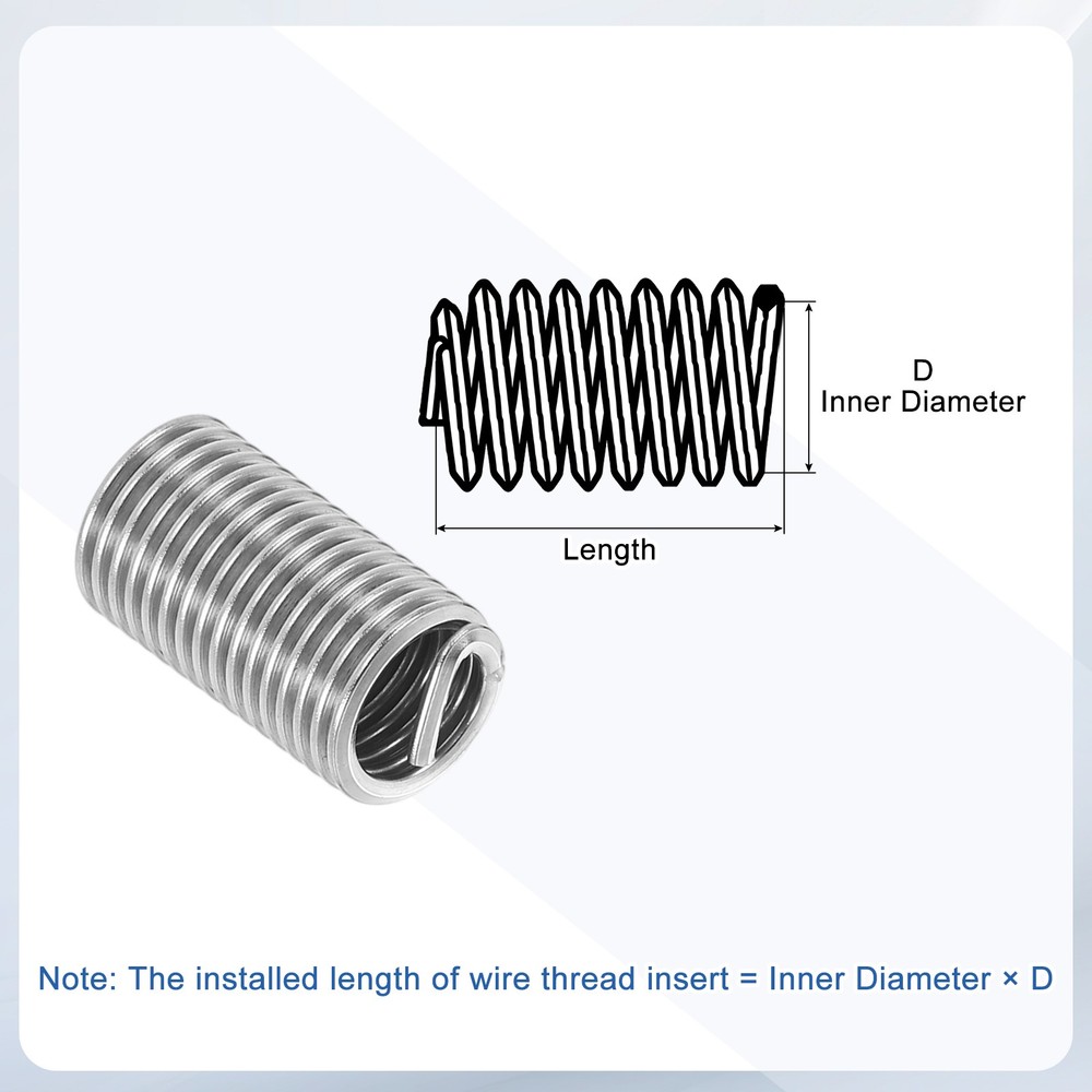 20pcs Wire Thread Inserts 1/4-20 UNC 1.5D 9.6mm Helical Threaded Sleeve