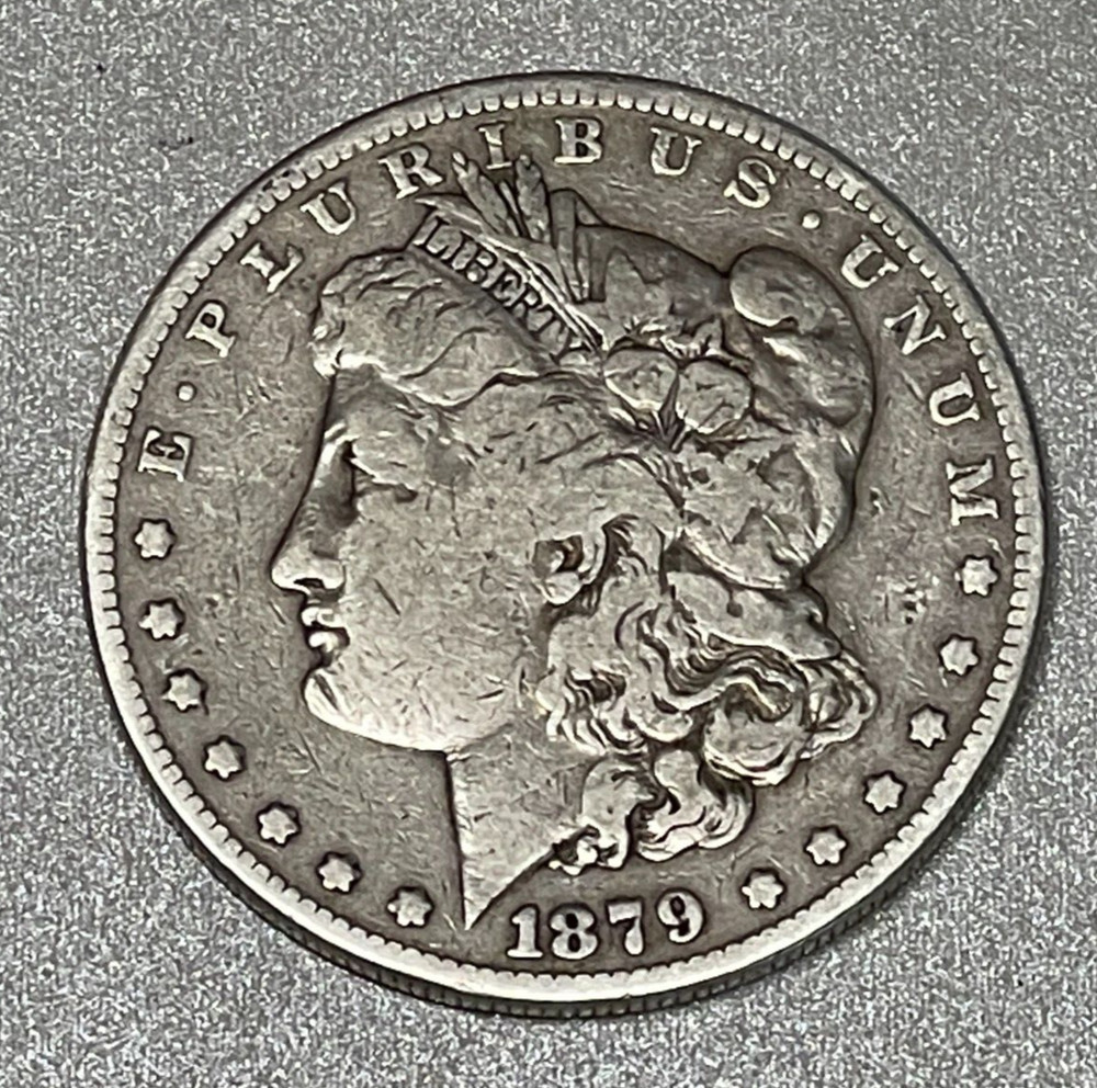 1879-S Morgan 90% Silver Dollar Minted 2nd Reverse Parallel Arrow Feathers