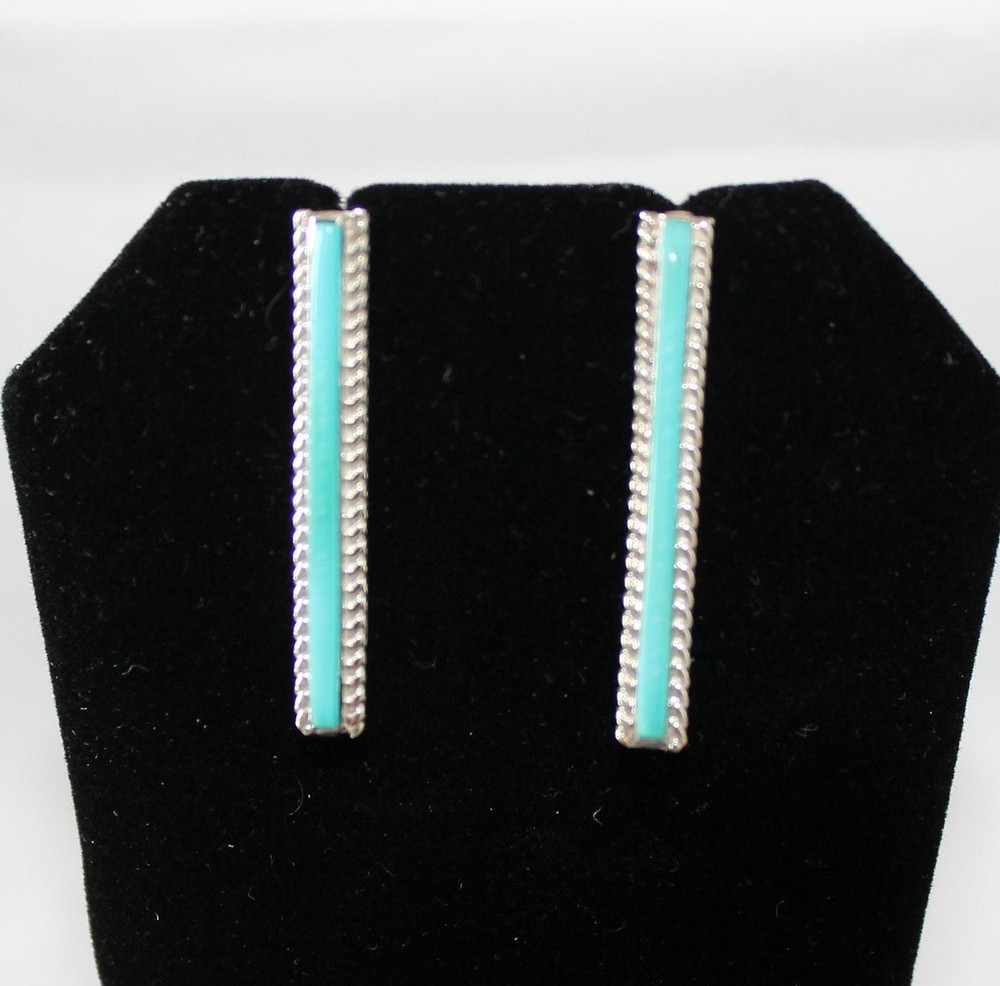 Turquoise and Sterling Silver Post Earrings